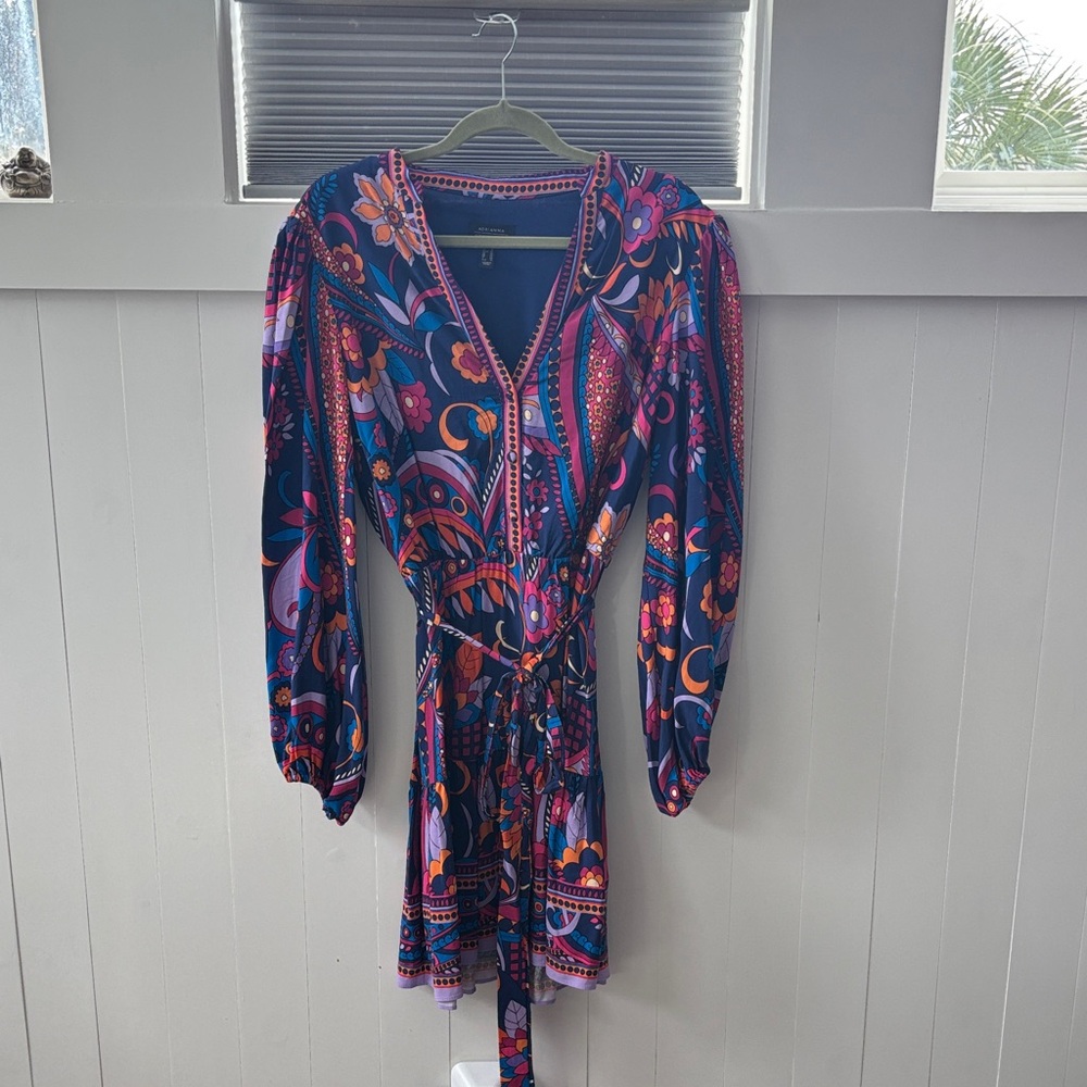 Adrianna Papell Multicolor Long Sleeve Dress